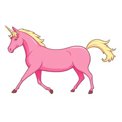 Fototapeta premium Unicorn cute sticker isolated on transparent background