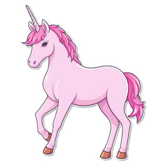 Obraz premium Unicorn cute sticker isolated on transparent background