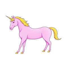 Fototapeta premium Unicorn cute sticker isolated on transparent background