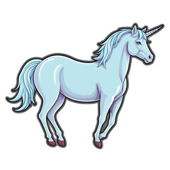 Obraz premium Unicorn cute sticker isolated on transparent background