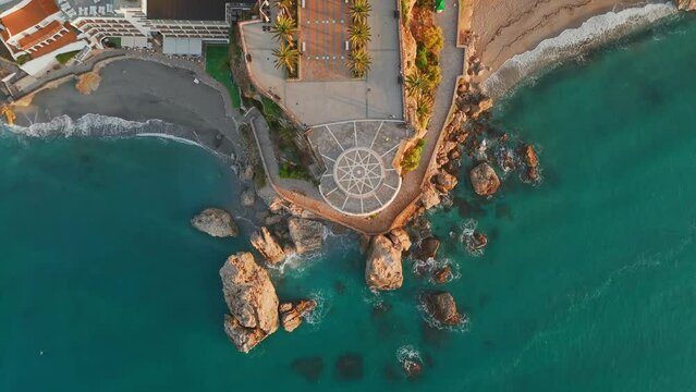 Balcon de Europa in Nerja on Costa del Sol at sunrise in Andalusia, Spain