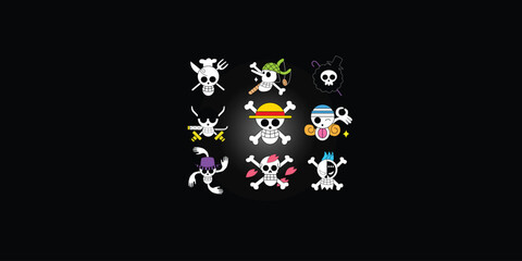 symbol of flag in isolated black background