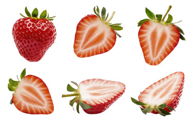 Fototapeta premium Isolated PNG strawberry Fruit, GENERATIVE AI