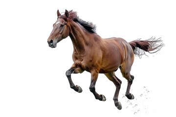 Obraz premium Horse in action in white background