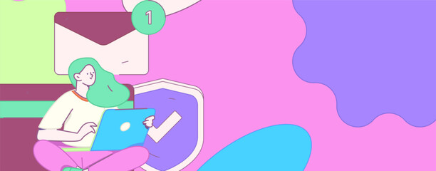 Online shopping payment security character flat vector concept operation hand drawn illustration
