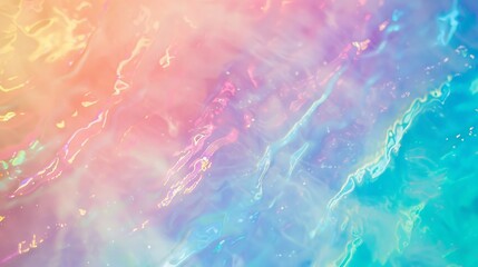 Holographic Rainbow Pastel Color Background with Blurred Gradient Effect for Modern and Trendy Visuals