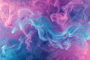 Fototapeta premium Ethereal Smoke Dance: A Mesmerizing Abstract Artwork Capturing Fluid Movements in Shades of Pink, Purple, and Blue