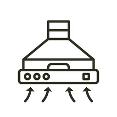 Fume hood outline icon. Kitchen chimney hood vector icon illustration image