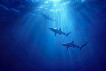 Obraz premium Great white shark swimming