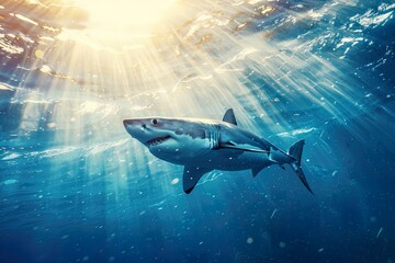 Great white shark swimming