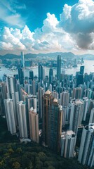 Majestic Aerial View of Island Skyscrapers