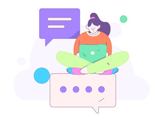 Communicate with consultants flat vector character concept operation hand drawn illustration
