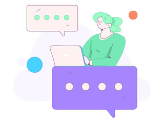 Communicate with consultants flat vector character concept operation hand drawn illustration
