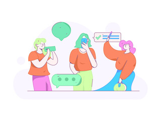 Communicate with consultants flat vector character concept operation hand drawn illustration
