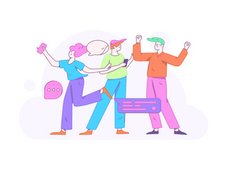 Communicate with consultants flat vector character concept operation hand drawn illustration
