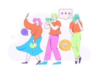 Communicate with consultants flat vector character concept operation hand drawn illustration
