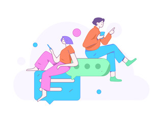 Communicate with consultants flat vector character concept operation hand drawn illustration
