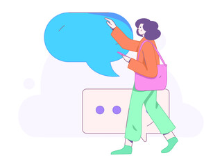 Communicate with consultants flat vector character concept operation hand drawn illustration
