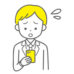 焦っている女子学生