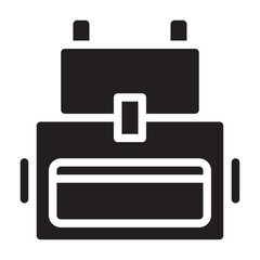 Backpack solid icon. vector glyph icon for mobile app, website, logo and presentation design.