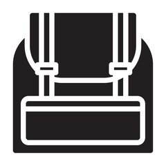 Backpack solid icon. vector glyph icon for mobile app, website, logo and presentation design.