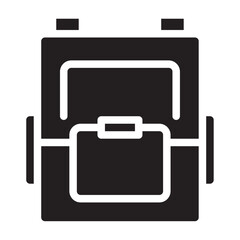 Fototapeta premium Backpack solid icon. vector glyph icon for mobile app, website, logo and presentation design.