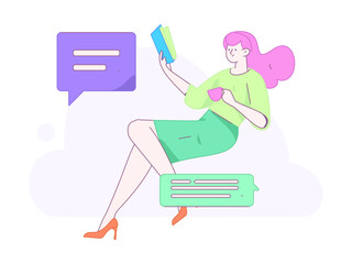 Communicate with consultants flat vector character concept operation hand drawn illustration
