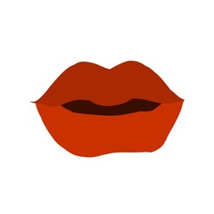 Red slightly open lips, illustration