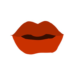 Red slightly open lips, illustration