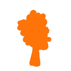 Orange tree silhouette, illustration