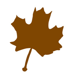 Naklejka premium Silhouette of a maple leaf falling from a tree, illustration