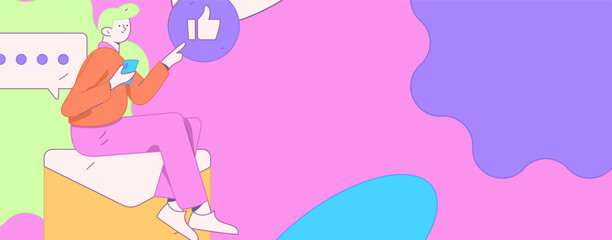 Communicate with consultants flat vector character concept operation hand drawn illustration
