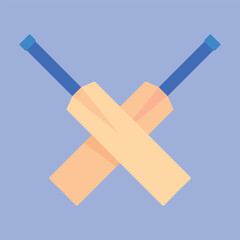 Cricket bat icon vector illustration. Cricket sports bat icon. Cricket bat  cross vector