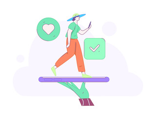 Communicate with consultants flat vector character concept operation hand drawn illustration
