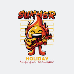 summer holiday mascot design illustration