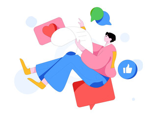 Communicate with consultants flat vector character concept operation hand drawn illustration
