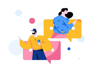 Communicate with consultants flat vector character concept operation hand drawn illustration
