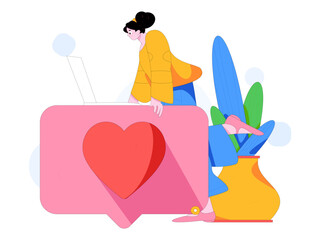 Communicate with consultants flat vector character concept operation hand drawn illustration
