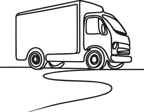 recommend clip art: Truck line art vector illustration