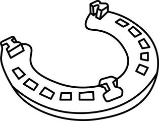 Horseshoe outline vector illustration