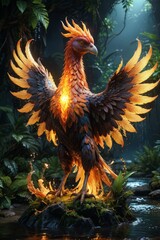 Fototapeta premium Phoenix in a Tropical Jungle.