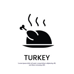 turkey solid icon vector design good for web or mobile app