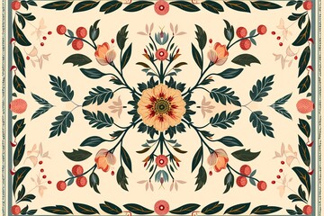 Adenium Desert Rose design. Creamy backdrop highlighted with warm earthy shades