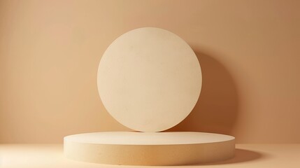A white pedestal with a round base and a white circle on top