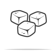Caramel blocks icon transparent vector isolated