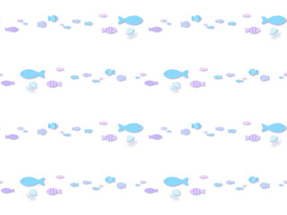 魚のシームレスパターンD-1’  （影付き）