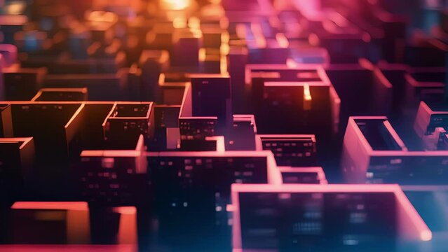 A constantly shifting holographic maze challenging viewers to navigate their way through the changing pathways and obstacles.
