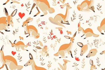 Cute kangaroo pattern