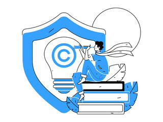 Protect intellectual property flat vector concept operation hand drawn illustration
