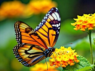 Obraz premium Butterfly Stock Photo, Butterfly, Beauty In Nature, Flower, Butterflies, Generated By Ai.